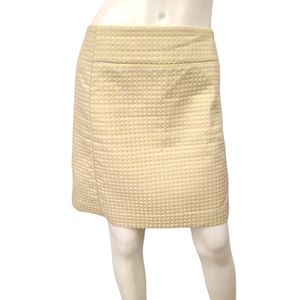 Yellow Micro Dot Skirt LOFT size 6